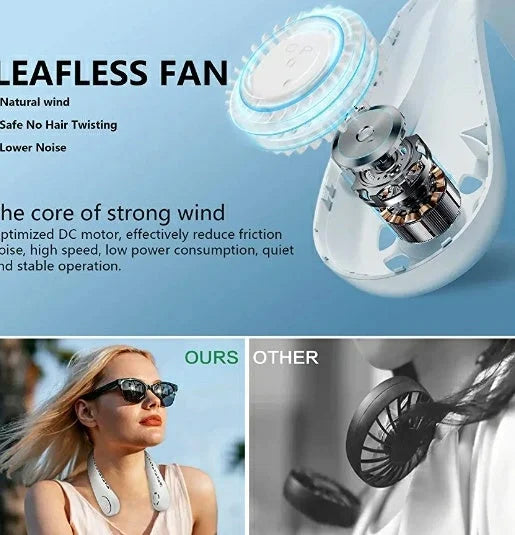 Younique's Portable Bladeless Hanging Rechargeable Neck Fan