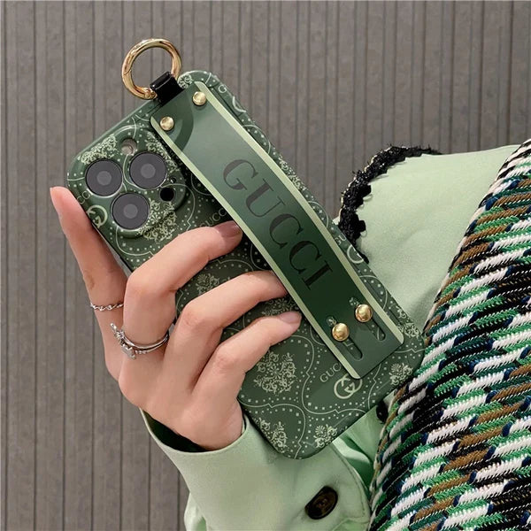 Green Elegance With Strap Case - iPhone