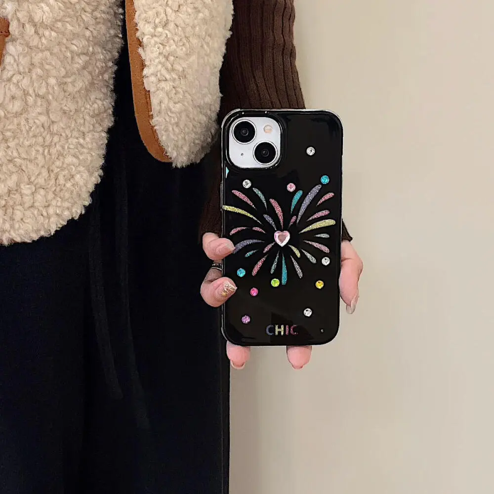 Bold Black with Rainbow Firework Case - iPhone