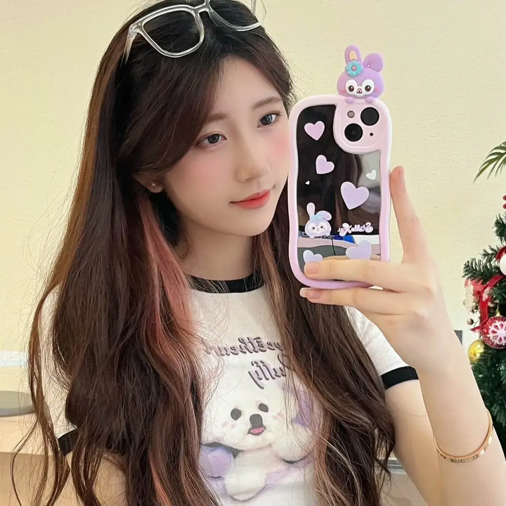 Purple Bunny Mirror Phone Case - iPhone