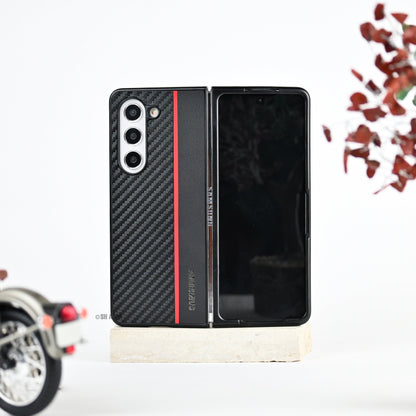 Galaxy Z Fold5 Carbon Fiber Texture Hybrid Case