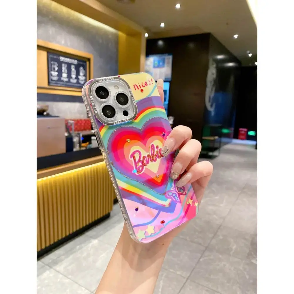 Rainbow Barbie Heart With Camera Ring - iPhone