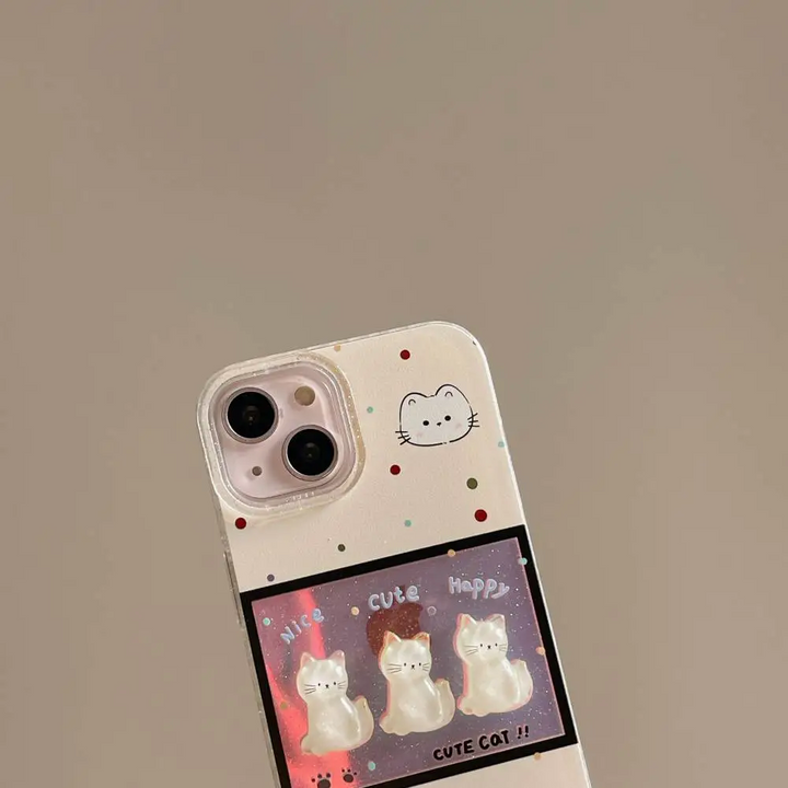 Holographic Cat Vibes Case - iPhone