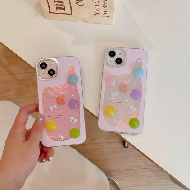 Gem Ribbon Case With Pastel Candies - iPhone