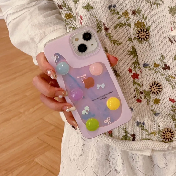 Gem Ribbon Case With Pastel Candies - iPhone