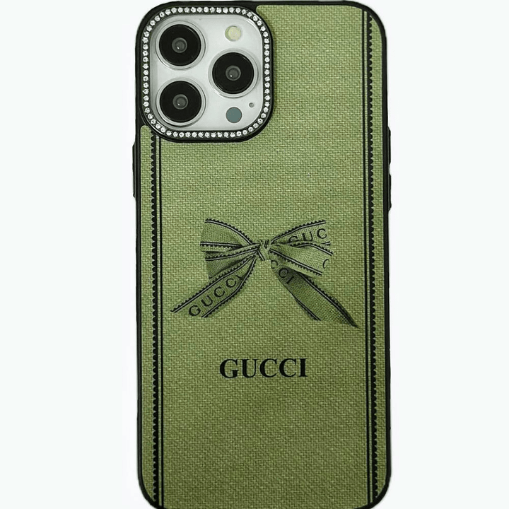 Luxury Brand G*cci Case With Daimond Camera Chrome - iPhone