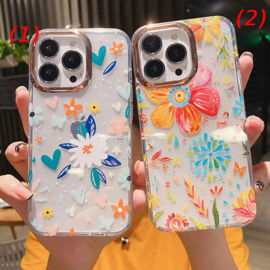 Crystal Chrome Flower Case -iPhone