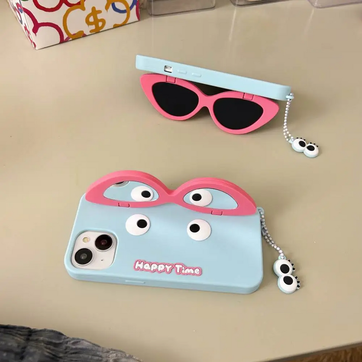 Pink Sunglasses Character Phone Case - iPhone