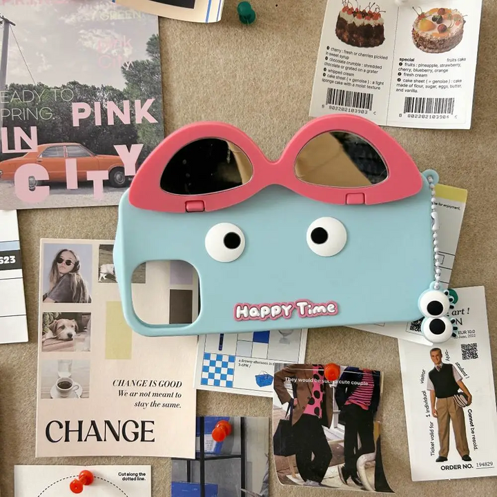 Pink Sunglasses Character Phone Case - iPhone