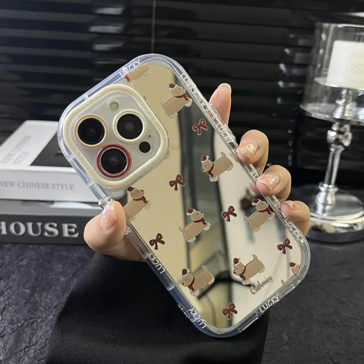 Pup Mirror With Ribbon Case - iPhone