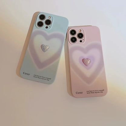 Gradient Luxury Heart Phone Case - iPhone