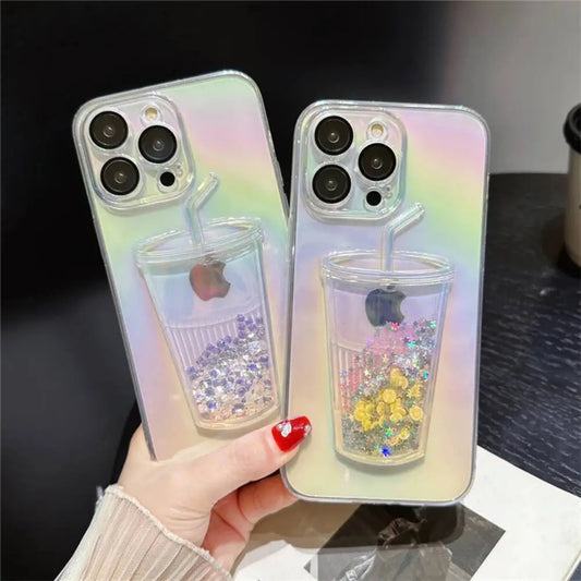 Holographic Glass Sprinkle Diamonds Case - iPhone