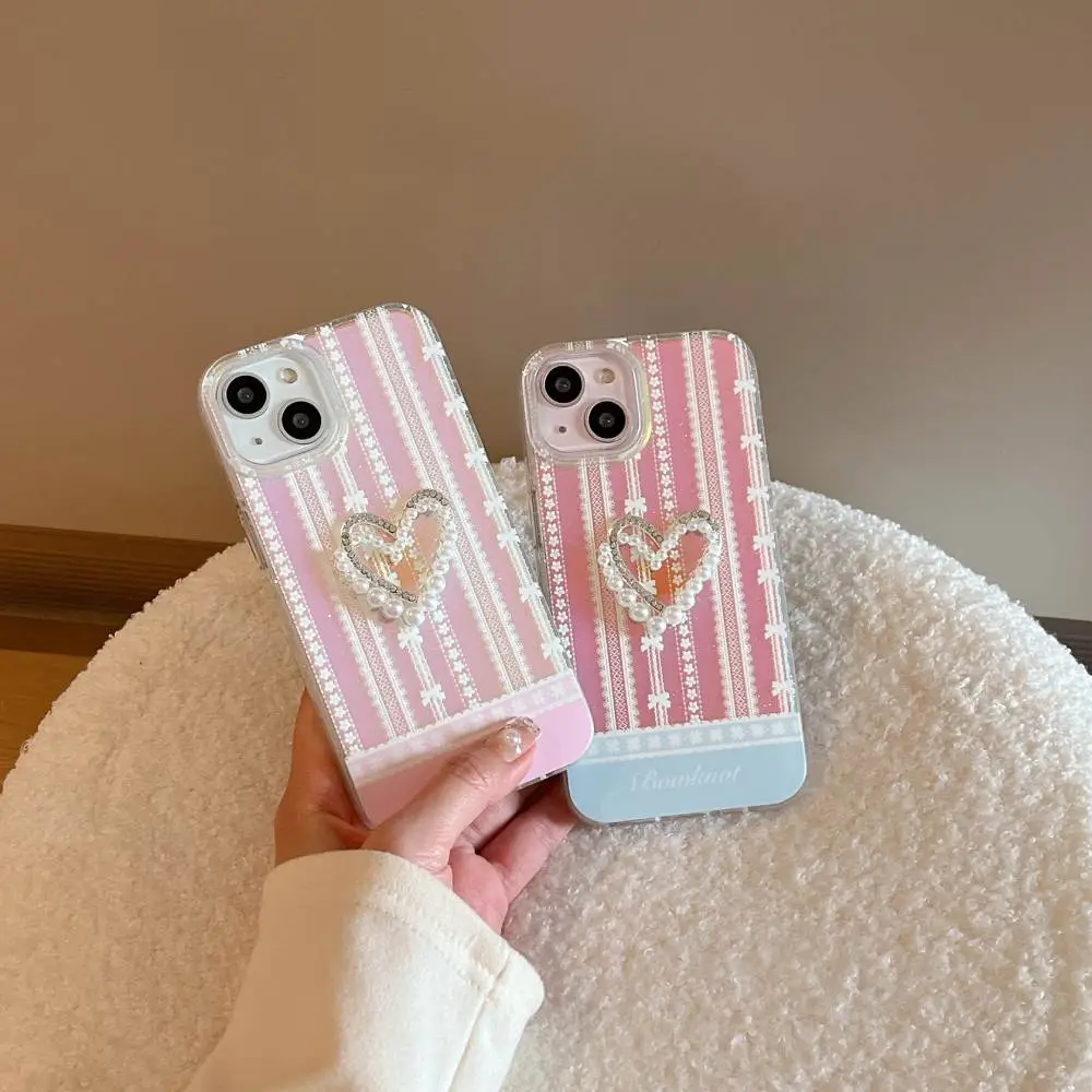 Hologram Cute Heart Pendant Case - iPhone