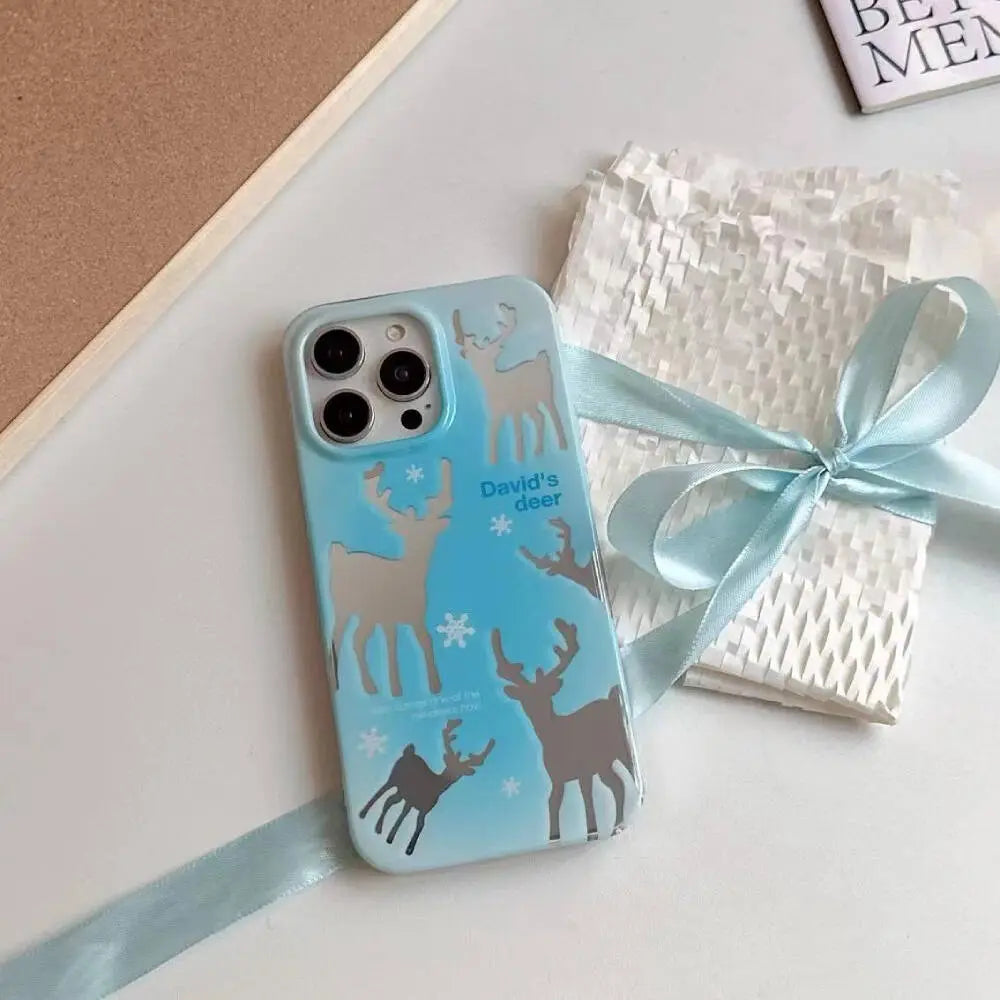 Holographic Deer Case With Pendant Charm - iPhone