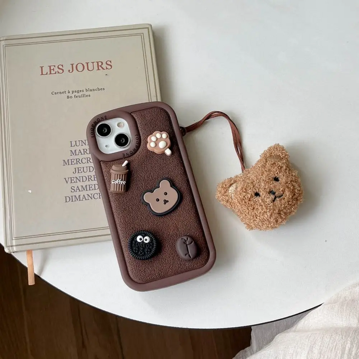 Paw Coffee And Cookie Case With Paw Pendant - iPhone