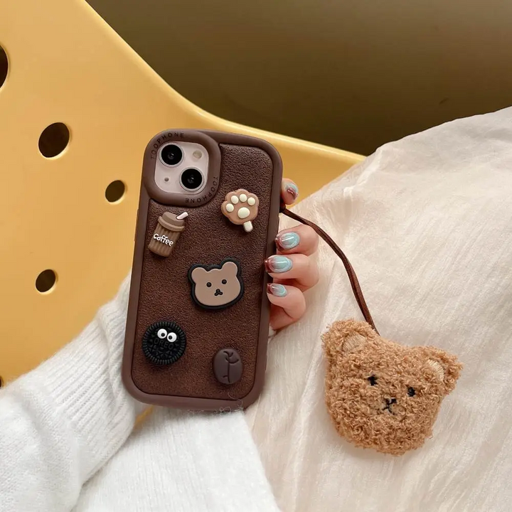 Paw Coffee And Cookie Case With Paw Pendant - iPhone