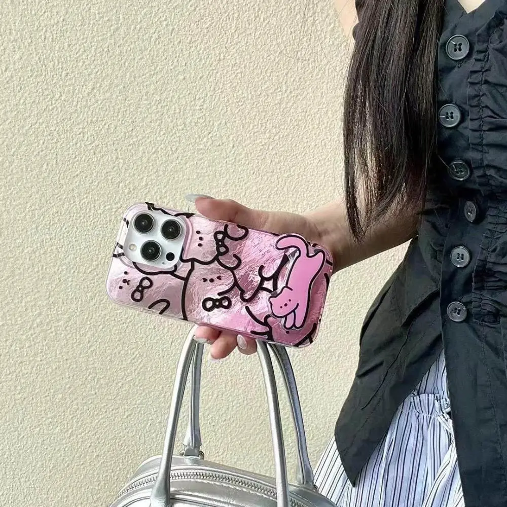 Cats Graffiti Pink Stand Case - iPhone