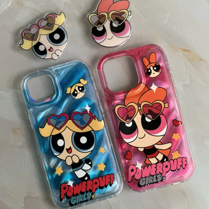 Powerpuff Girls Case With Mini Pop Socket - iPhone