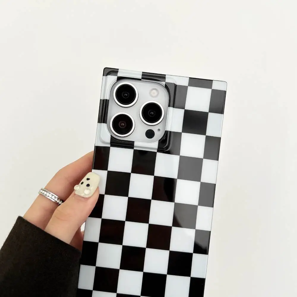 3D Black And White Rectangular Case - iPhone