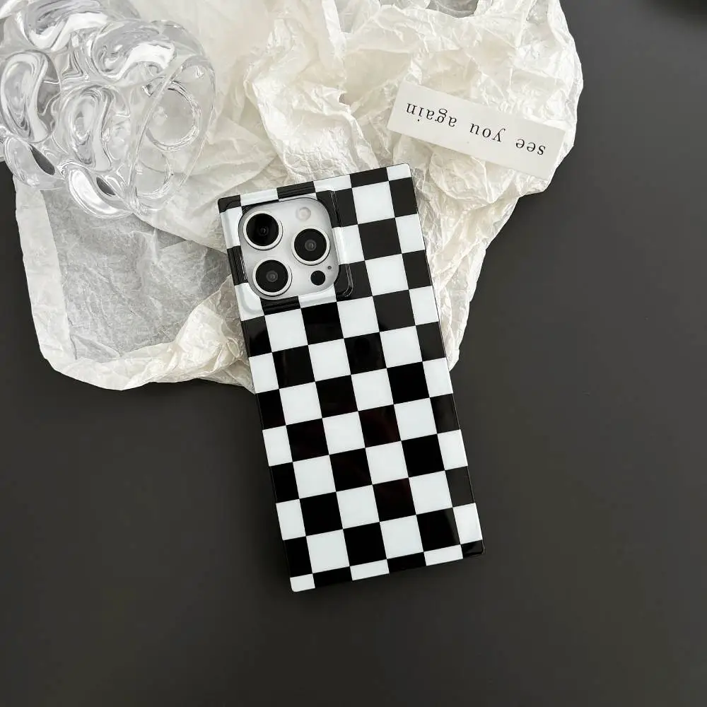 3D Black And White Rectangular Case - iPhone