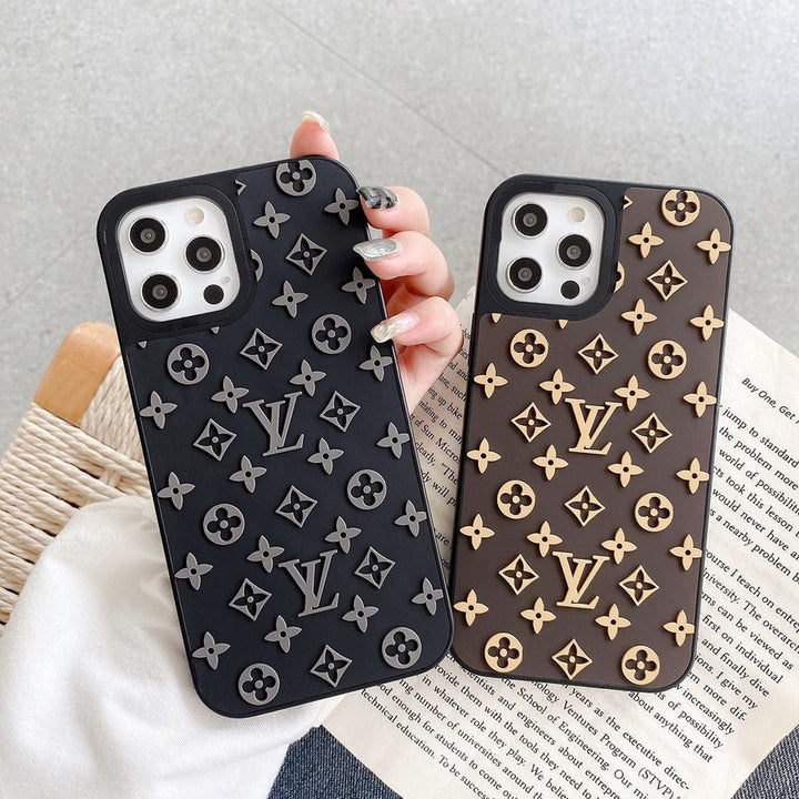 3D Luxury Brand Pattern Silicone Cover - iPhone