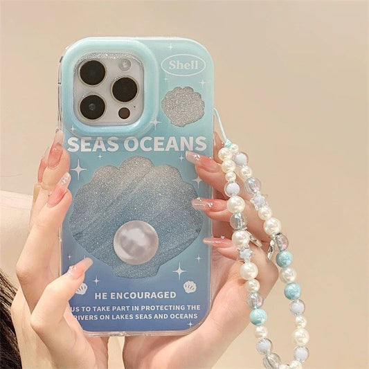 Ocean Blue Sea Diamond Case with Charm  - iPhone