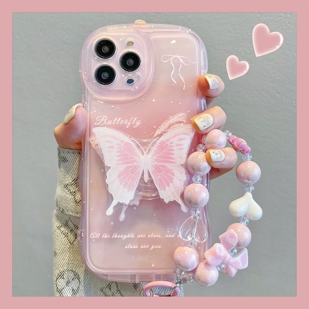 Butterfly Radiance Case with Charm and Pop Socket - iPhone