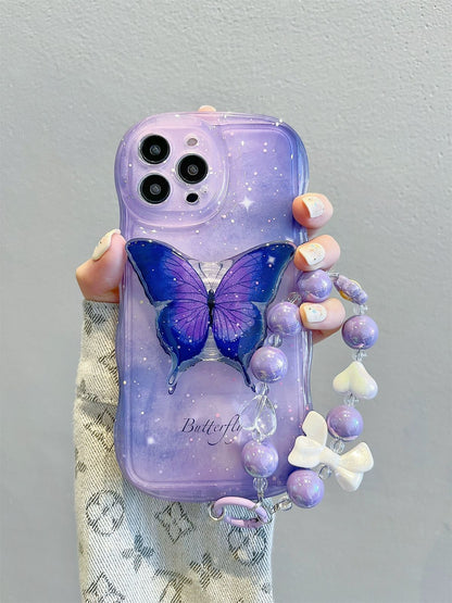 Butterfly Radiance Case with Charm and Pop Socket - iPhone