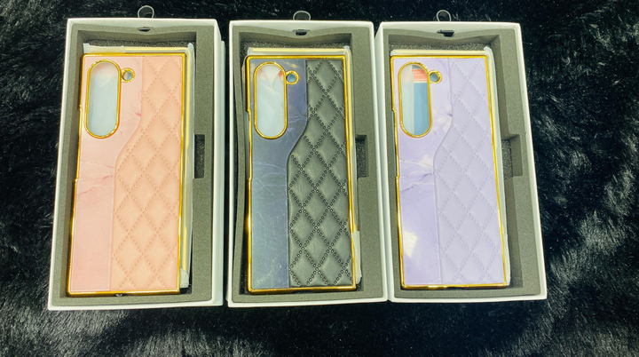 Luxury Marble Gold Shine Case with Front Protection - Samsung