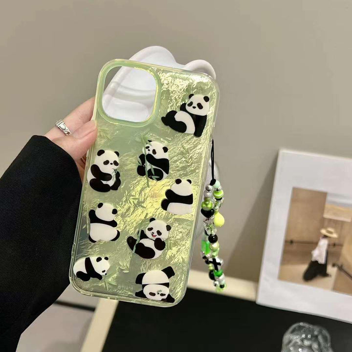 Green Panda Case with Pendant Charm - iPhone