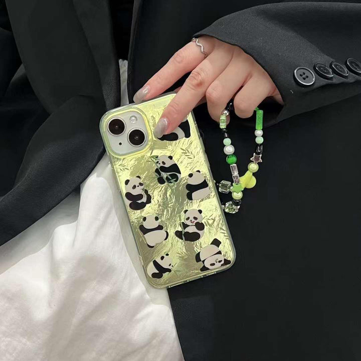 Green Panda Case with Pendant Charm - iPhone