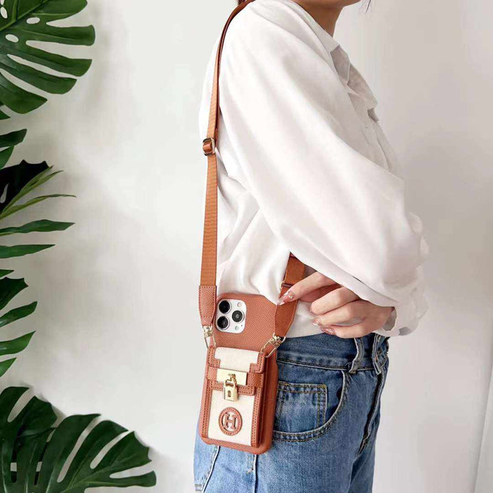 Leather Crossbody With Card Slot  Case - iPhone