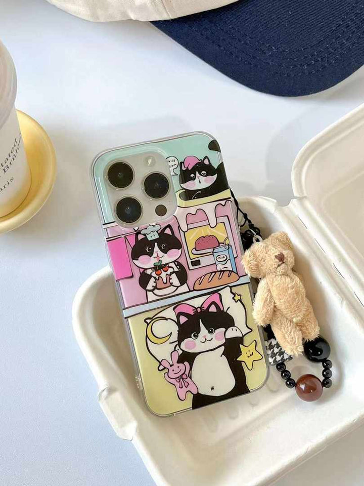 Purrfectly Adorable Kitty Case with Teddy Plushie Charm - iPhone