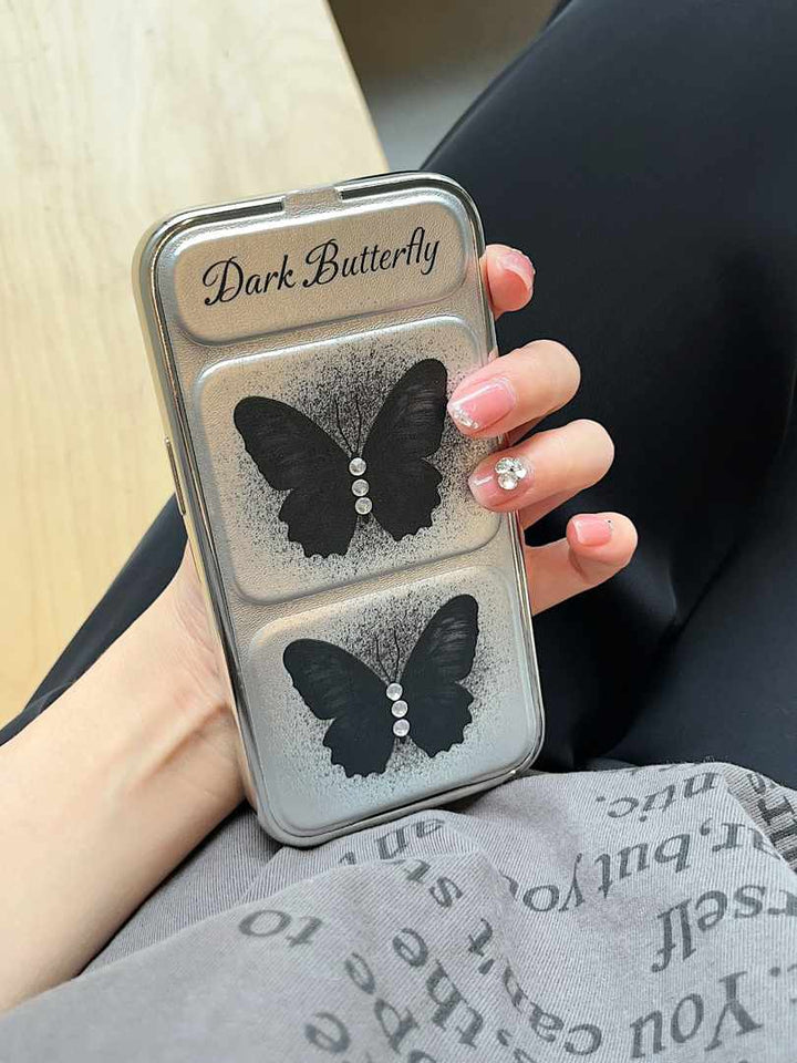 Dark Butterfly Folding Phone Stand Case - iPhone