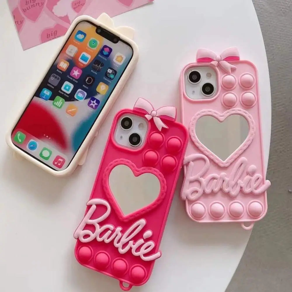Barbie Heart Mirror Case - iPhone