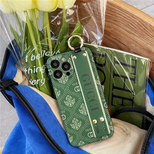 Green Elegance With Strap Case - iPhone