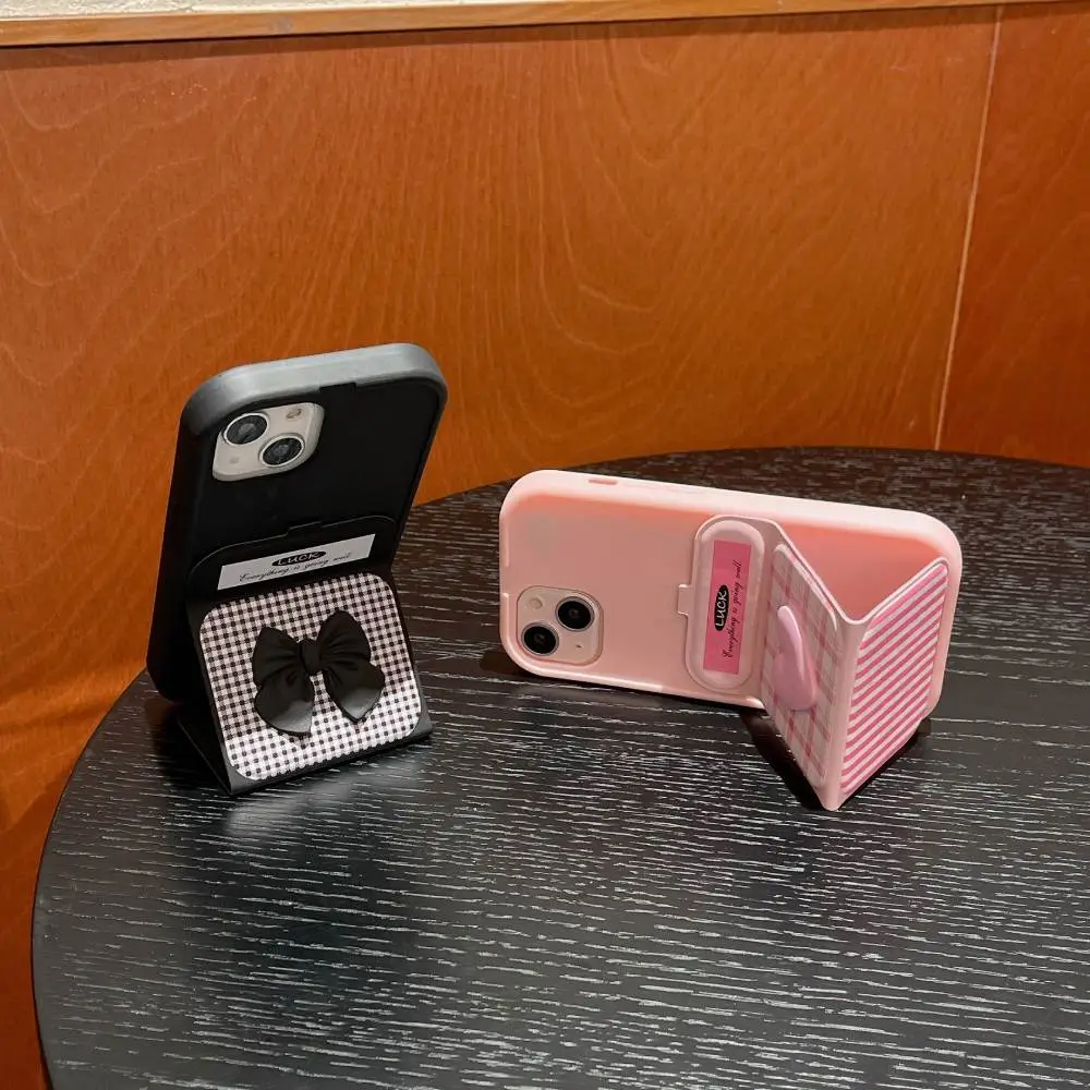 Heart and Ribbon Fold Stand Case - iPhone