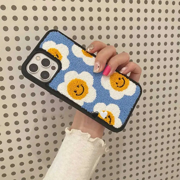 Embroidered Korean Smile Cover - iPhone