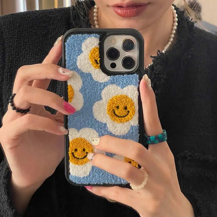 Embroidered Korean Smile Cover - iPhone